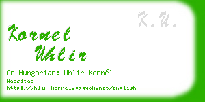 kornel uhlir business card